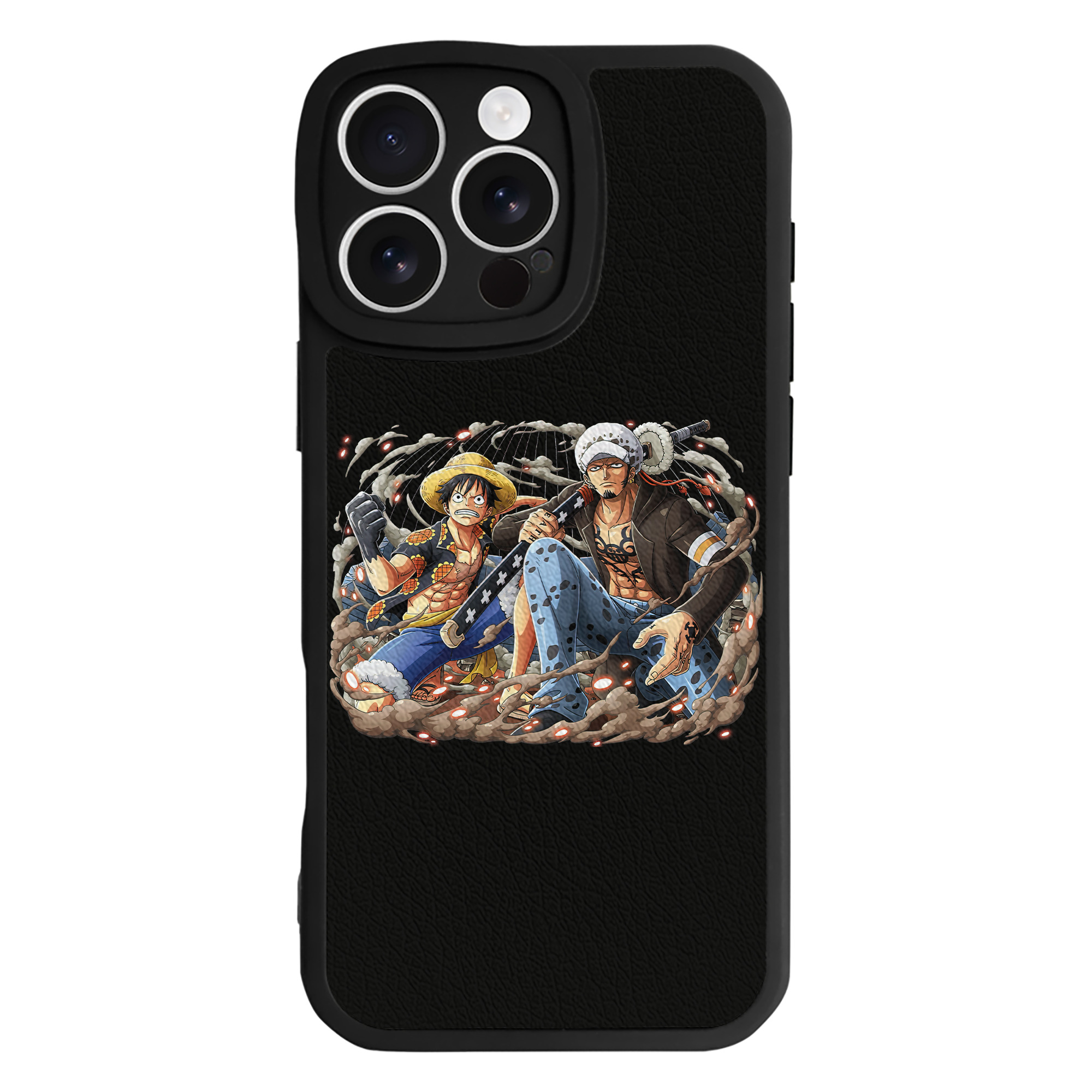 （画像用） ワンピース モンキー・D・ルフィ ONE PIECE Monkey D. Luffy 【iPhone 16シリーズ対応】シリコンスマホケース（レザー調） 材質：シリコン